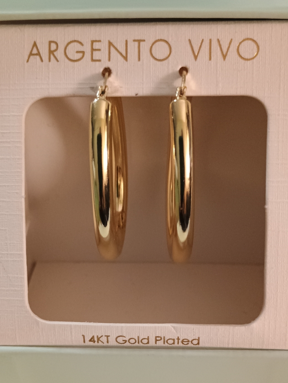 Argento Vivo Polished Gold Hoop Earrings